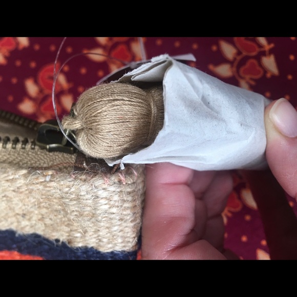 NWT J. Jill woven jute wristlet purse - Picture 3 of 7